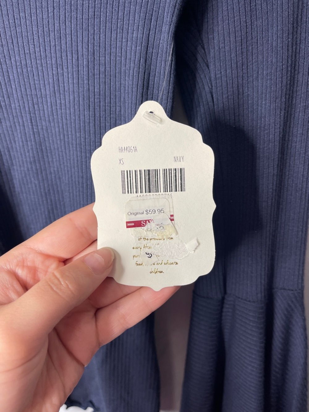 Altar'd State Slate Blue Ribbed V‑Neck Bell Sleeve Top - Picture 3 of 5